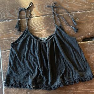 Billabong Black Camisole with Tassel Straps